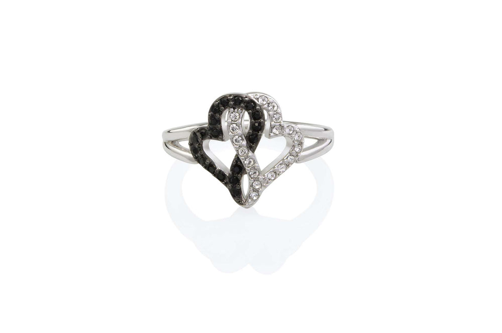 Women's Contrasting Hearts Ring