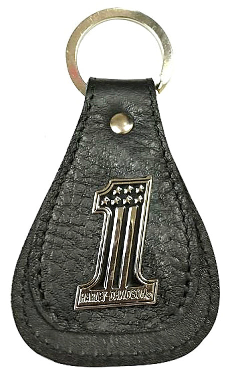 Harley-Davidson® #1 Logo Medallion Key Fob | Teardrop Leather