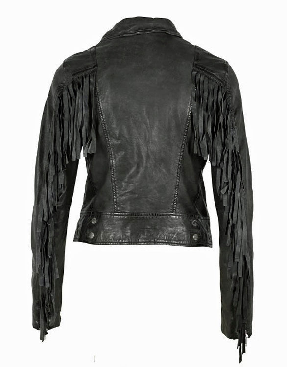 
                  
                    Mauritius® Women's Zoe Leather Jacket | Fabulous Fringe Detail
                  
                