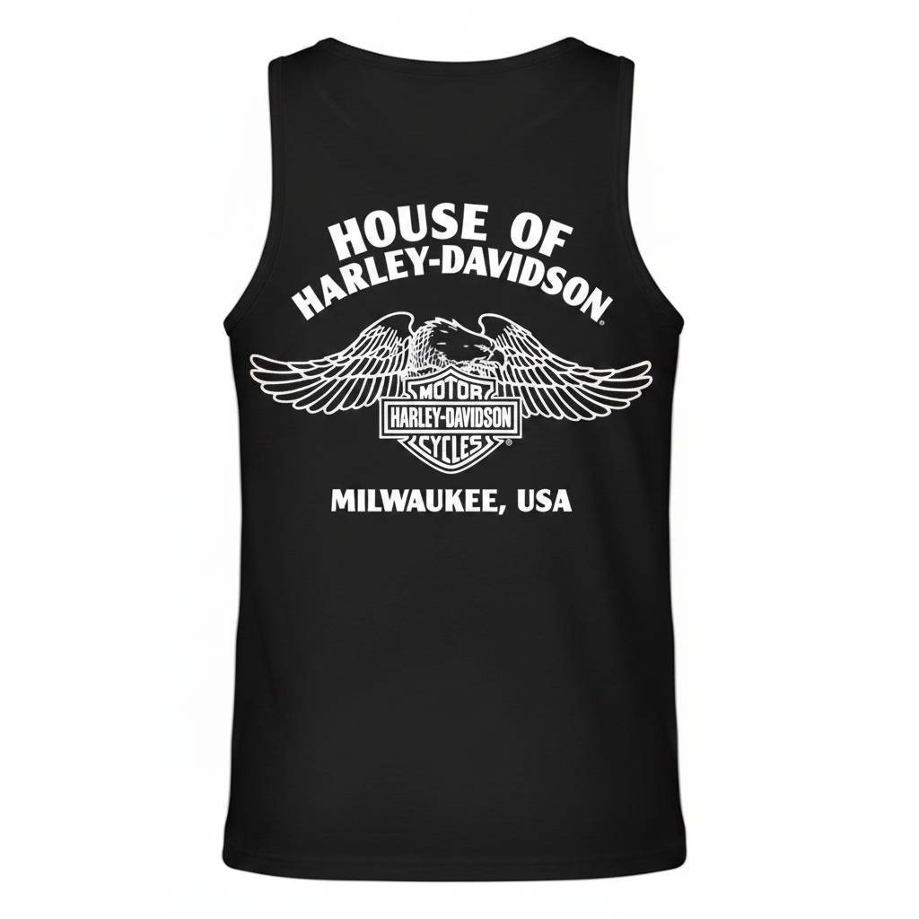 Back - Live to Ride Tank White Eagle Outline Logo
