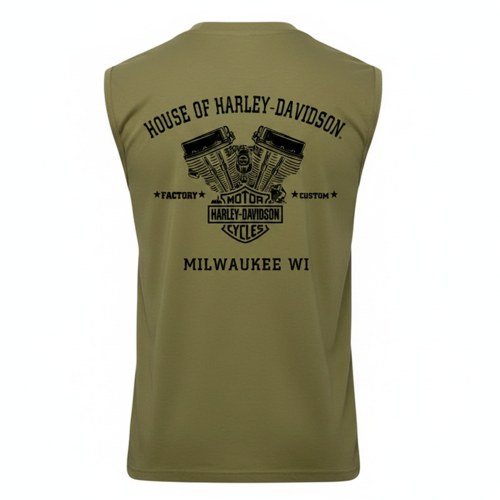 Back - Olive Eagle Muscle Tee