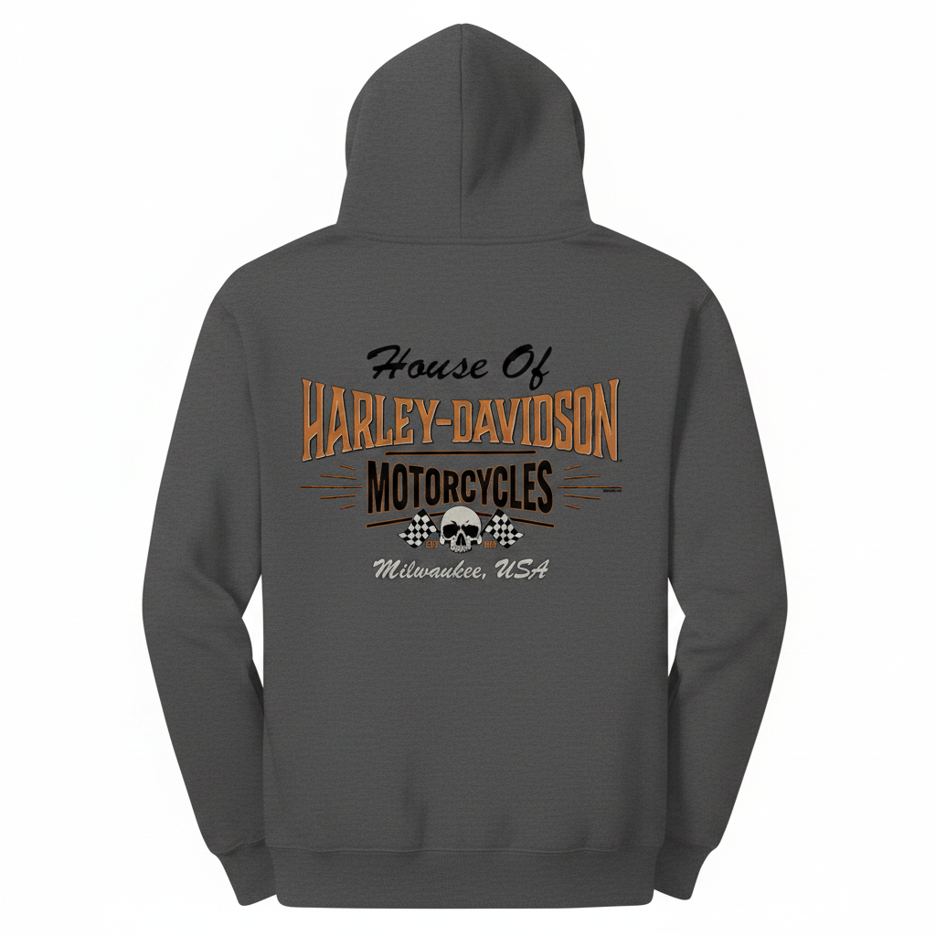 Blank-sleeve hoodie back mockup loading