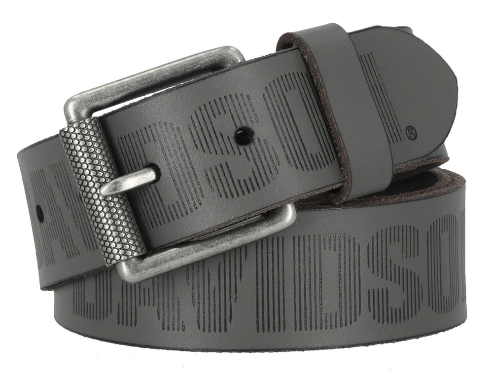 Harley-Davidson® Men's Embossed H-D Logo Genuine Leather Belt - Solid Gray