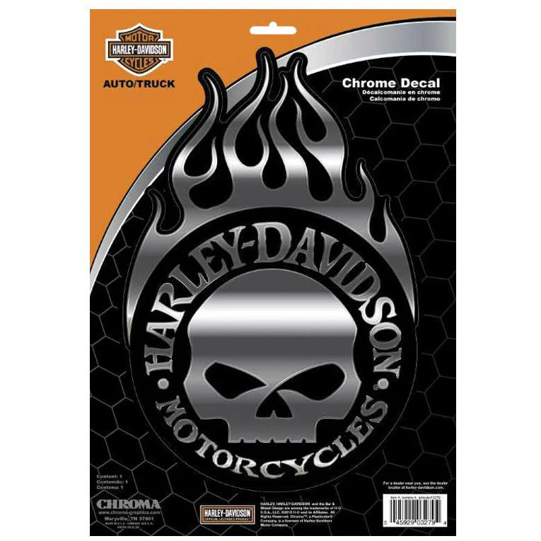 Harley-Davidson® Flaming Willie G® Skull Decal | Large