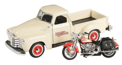 
                  
                    1:24 Die-Cast Vehicle Model 1950 Chevrolet Pickup Cream & 2001 FLSTS Heritage Springer Orange Harley-Davidson® | Collectible Maisto®
                  
                