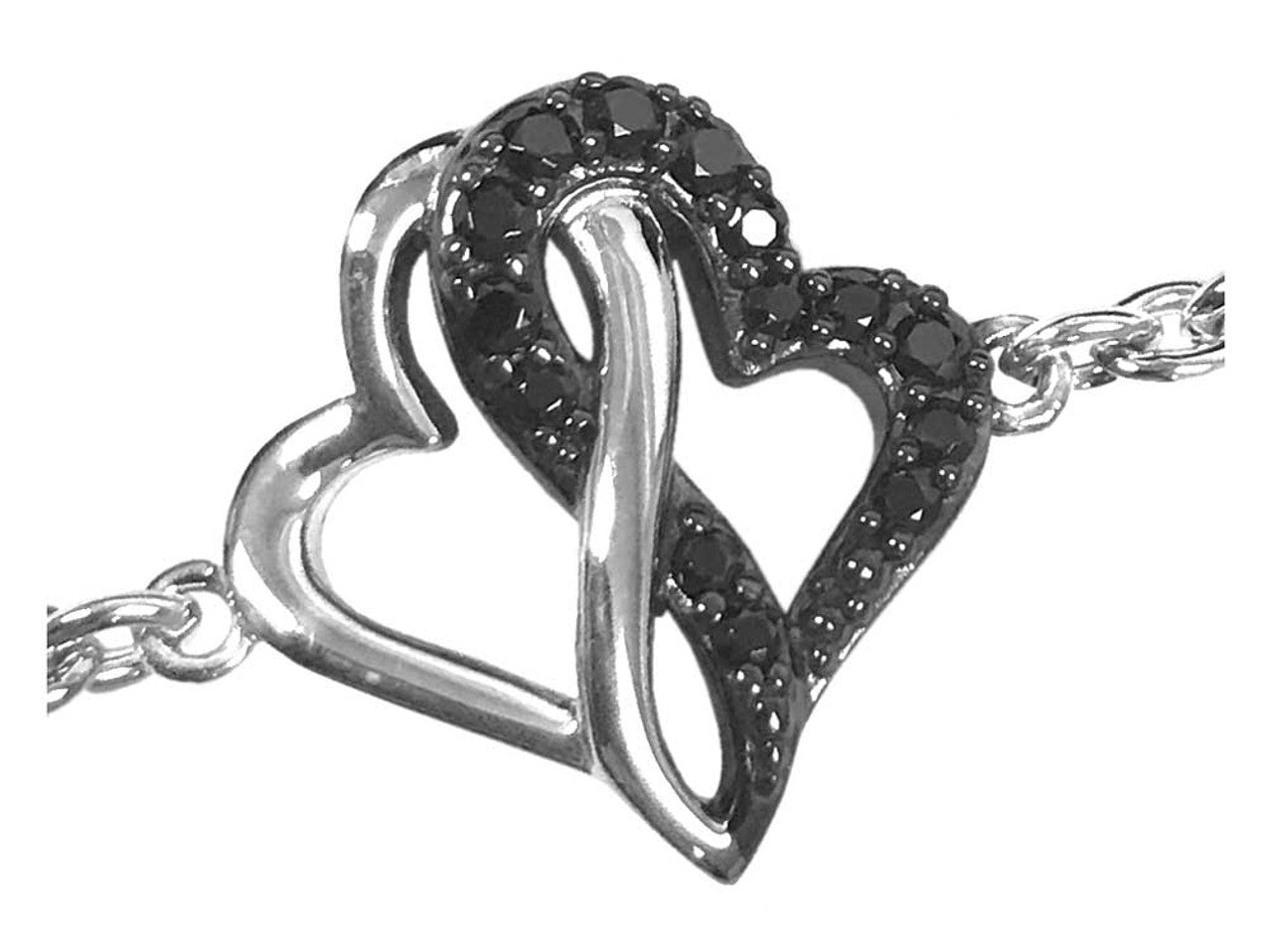
                  
                    Harley-Davidson® Women's Black & White Infinity Hearts Bracelet | Black Crystal Embellished
                  
                