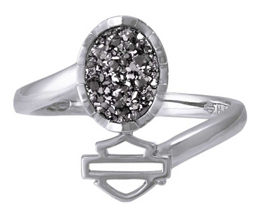 Harley-Davidson® Women's Oval Granite Drusy w/ Bar & Shield® Ring