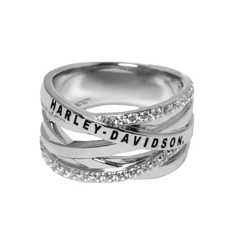 Harley-Davidson® Women's Twisted Bling Band Ring