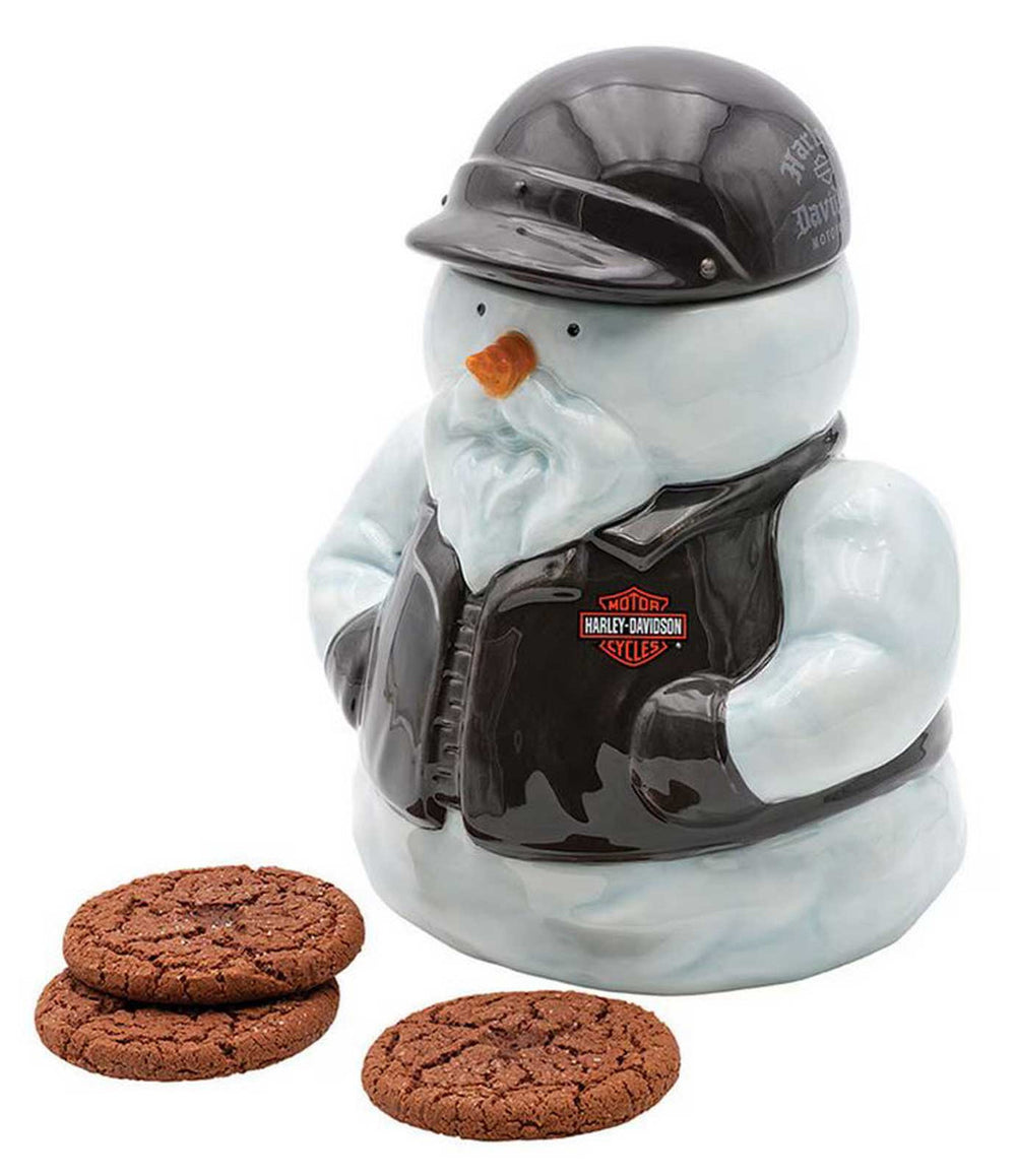 Harley-Davidson® Biker Snowman Cookie Jar | Small