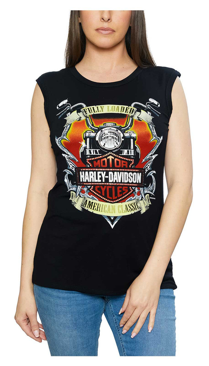 Harley-Davidson® Women's Road Warrior Sleeveless Top | Rhinestone Embellished