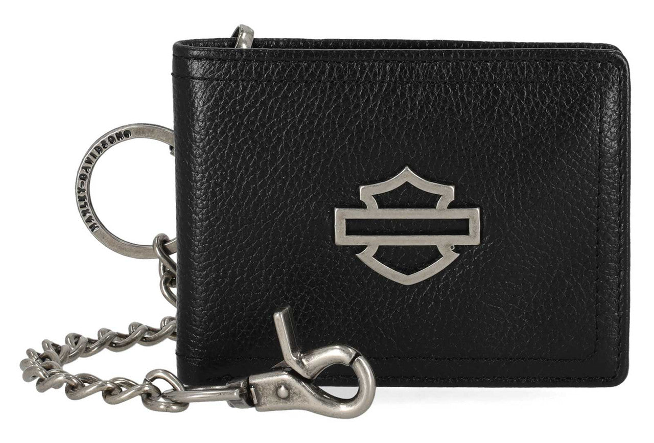 Harley-Davidson® Men's Open B&S Slimfold Biker Chain Leather