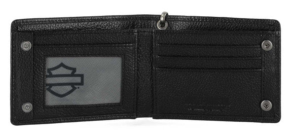 Harley-Davidson® Men's Open B&S Slimfold Biker Chain Leather