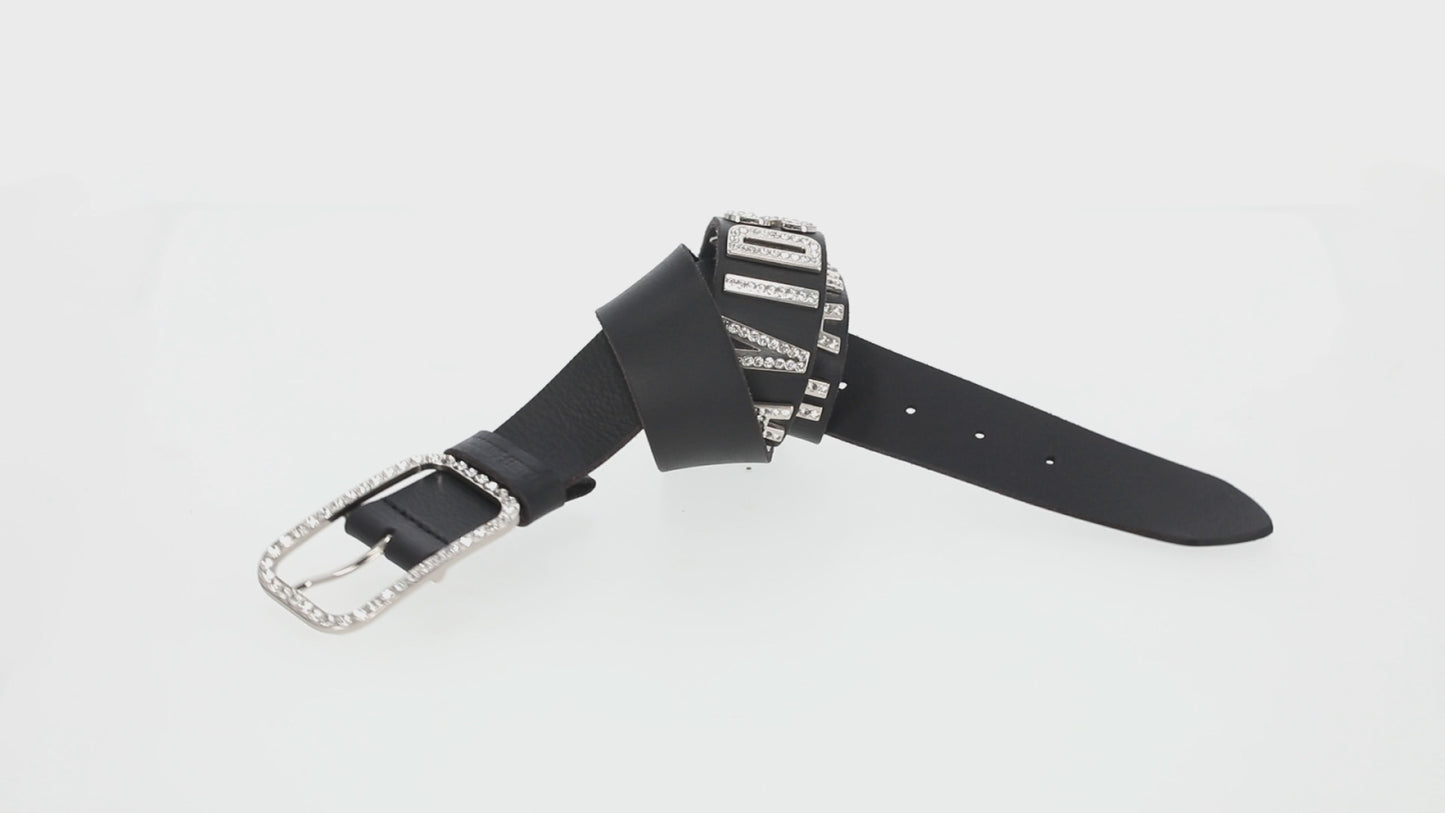 Harley-Davidson® Women's Metal Letter Leather Belt | Black