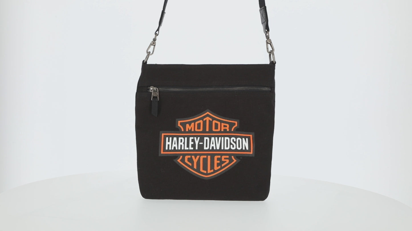 Bolso bandolera de verano Harley-Davidson® Bar &amp; Shield® | Negro 