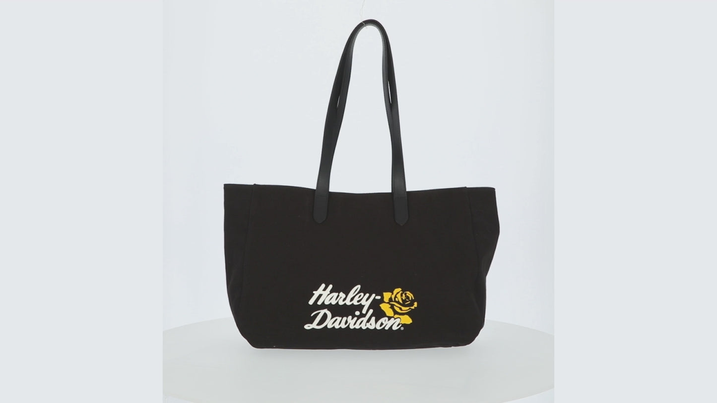 Harley-Davidson® Rose Canvas Summer Tote | Black