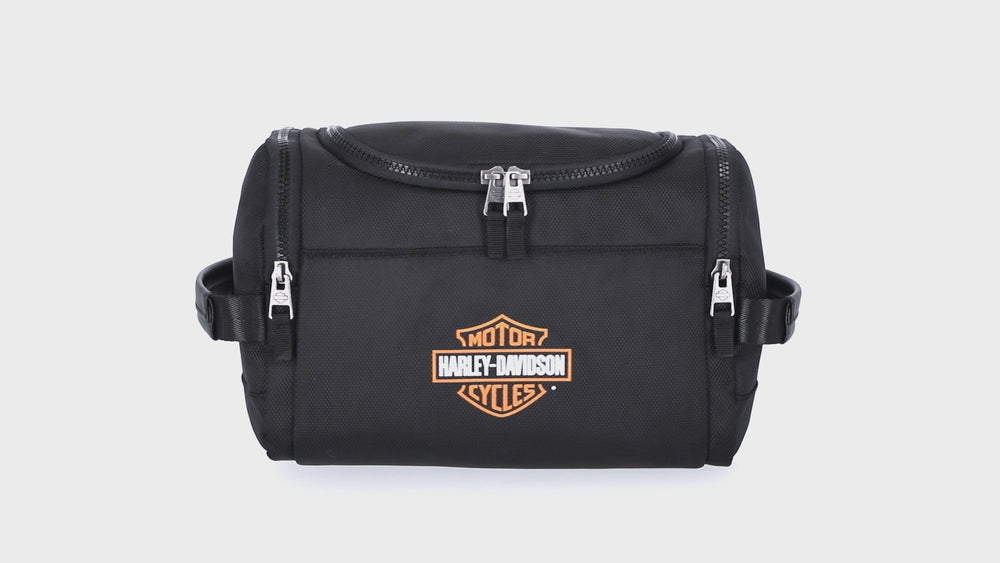 
                  
                    Load and play video in Gallery viewer, Harley-Davidson® Top Zip Travel Kit in Black
                  
                