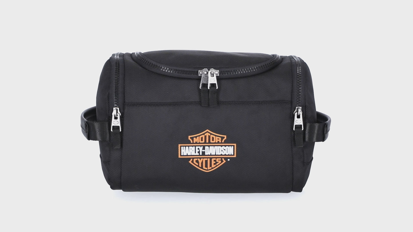 
                  
                    Load and play video in Gallery viewer, Harley-Davidson® Top Zip Travel Kit in Black
                  
                
