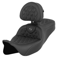 Saddlemen Saddlemen 808-07B-182B2 2008-2024* FLHR, FLHT, FLHX & FLTR Roadsofa™ LS Seat with Driver's Backrest, All Gray Stitch