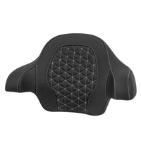 Saddlemen 814-07-21106 2014-2025 FLHR, FLHT, FLHX, FLTR & FLHTCUTG Roadsofa™ Tri Gripper Tour Pack Backrest Pad, White Stitching