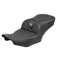Saddlemen 823-07-21006 | 2024-26 Road Glide / Street Glide | 2023-26 CVO Road Glide / Street Glide RoadSofa Tri-Gripper Seat, White Stitching