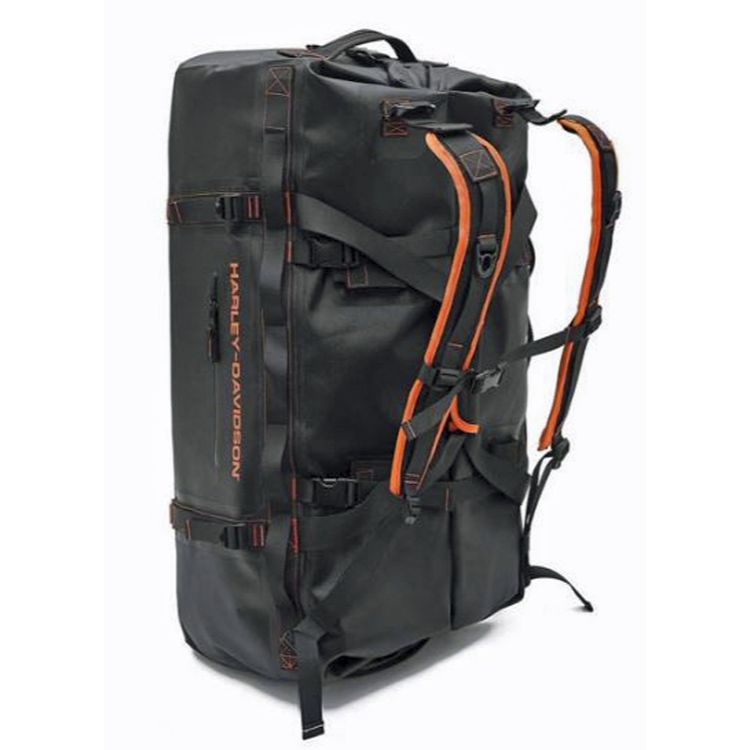 
                  
                    Harley-Davidson® Adventure Duffel | Waterproof | 23 Inch | Black & Rust | Hide-Away Backpack Straps
                  
                