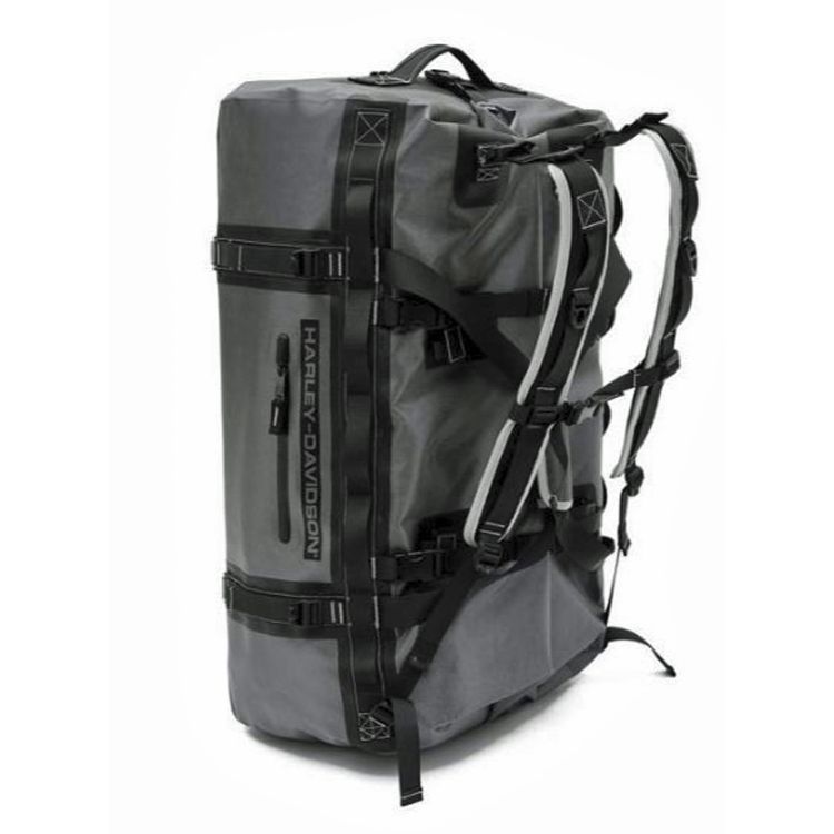 
                  
                    Harley-Davidson® Adventure Duffel | Waterproof | 29 Inch | Silver & Black | Hide-Away Backpack Straps
                  
                
