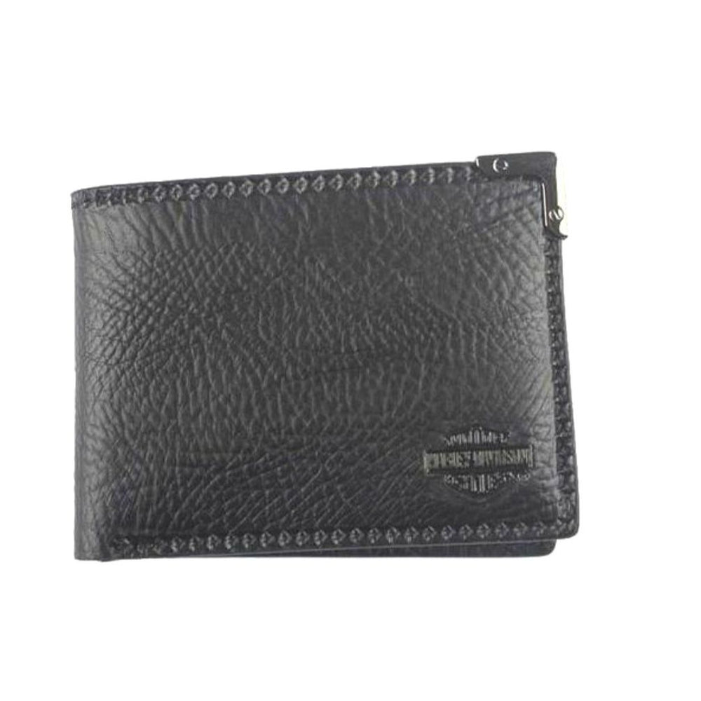 Harley-Davidson® Men's Gunmetal Leather Billfold Wallet | Removable ID Sleeve