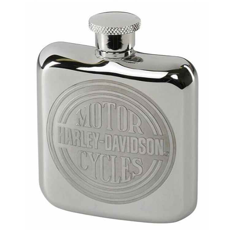 Harley-Davidson® Engraved Circle Logo Hip Flask | Stainless Steel