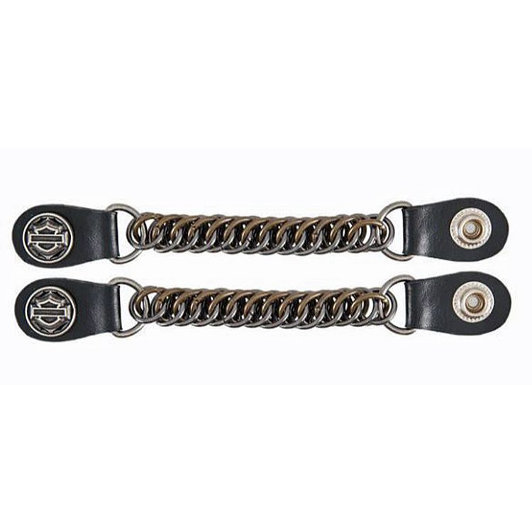 Harley-Davidson® Men's Two-Tone Vest Extenders | Leather & Chain | Set Of Two