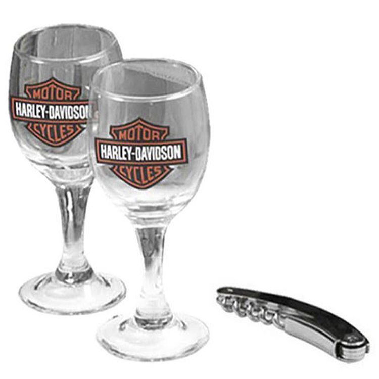 
                  
                    Harley-Davidson® Wine Bottle Tote Set | Includes Two Glasses & Corkscrew Opener
                  
                