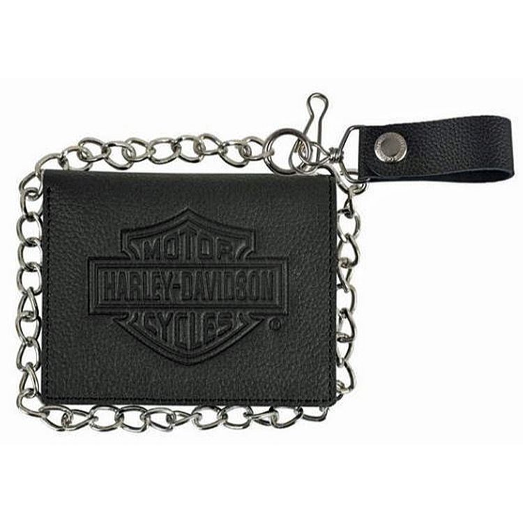 Harley-Davidson® Men's Embossed Bar & Shield® Short Trucker Wallet | Bi-Fold | 19