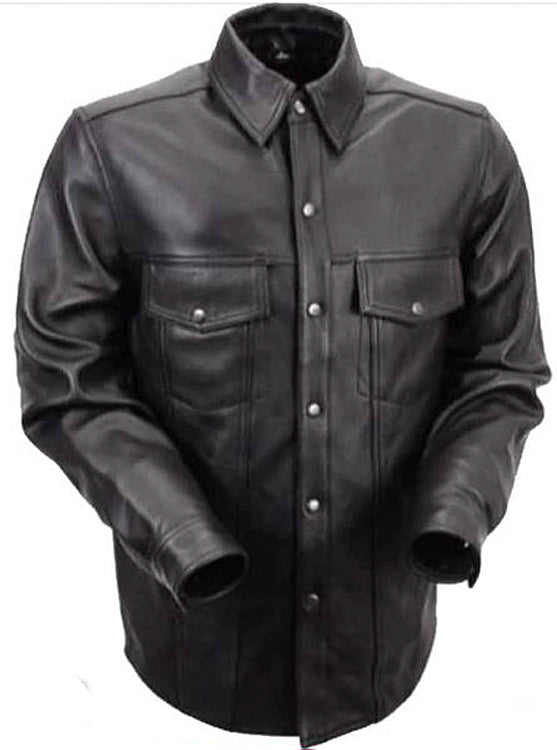 First Manufacturing Men's Milestone Leather Shirt | Concealed Carry Pockets