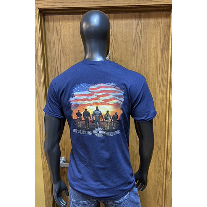 
                  
                    House Of Harley-Davidson® Men's Heroes T-Shirt | Blue | Short Sleeves
                  
                