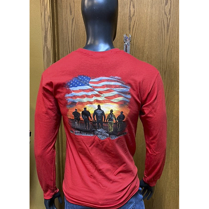 
                  
                    House Of Harley-Davidson® Men's Heroes T-Shirt | Red | Long Sleeves
                  
                