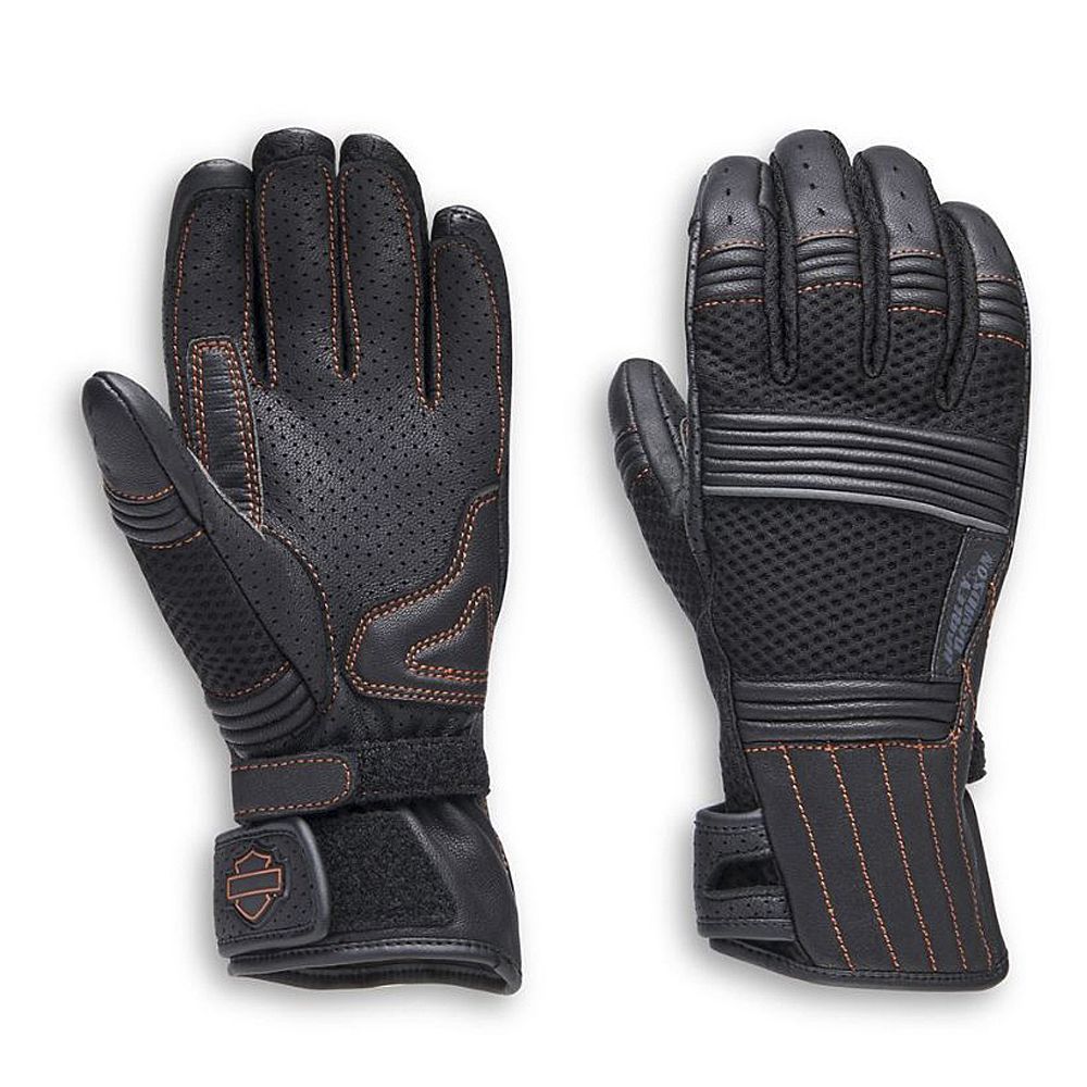 Harley-Davidson® Women's Oreti Vented Under-Cuff Gauntlet Gloves | Mixed Media | Touch-Screen Compatible