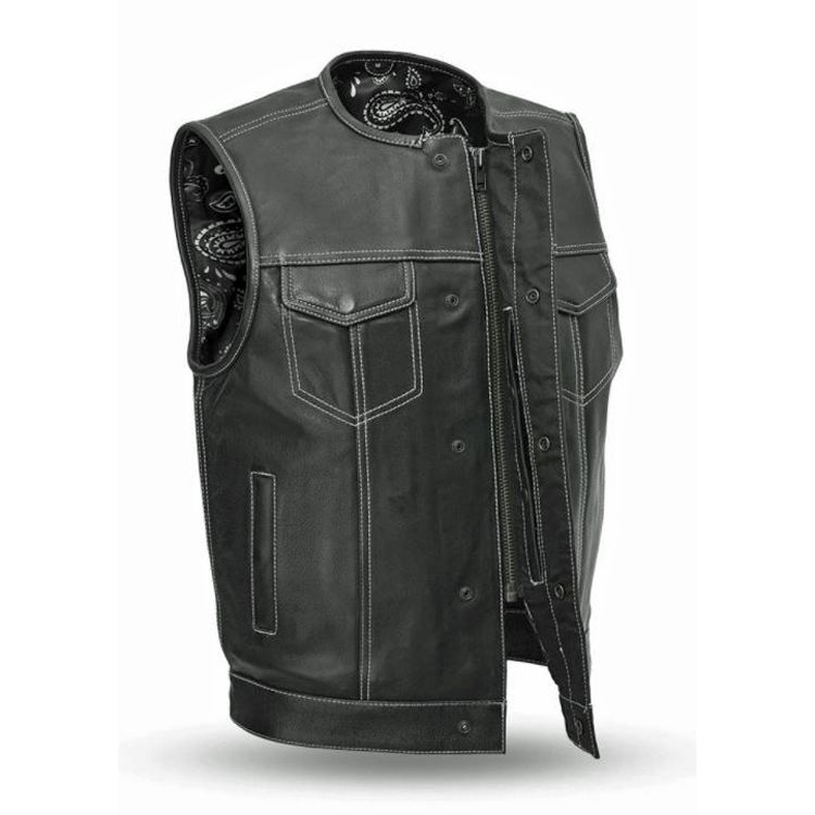 
                  
                    First Manufacturing Men's Bandit Leather Motorcycle Vest
                  
                