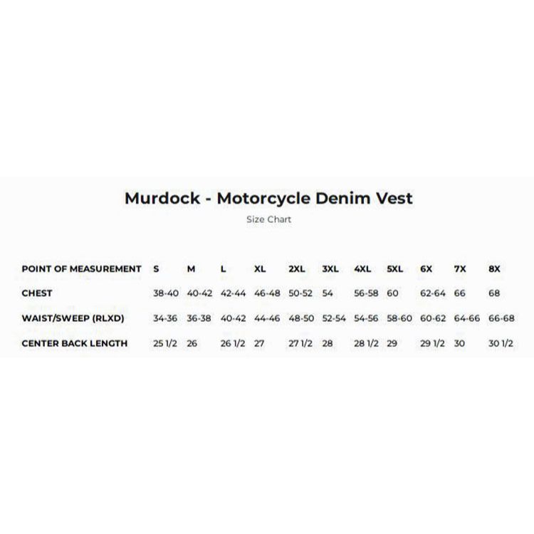 
                  
                    First Manufacturing Men's Murdock Motorcycle Denim Vest
                  
                