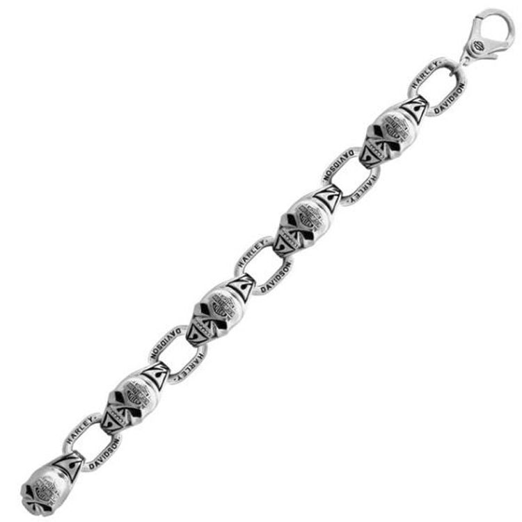 Sheepdog Interlock Link Bracelet | Big Silver Skull Bracelet | NightRider  Jewelry