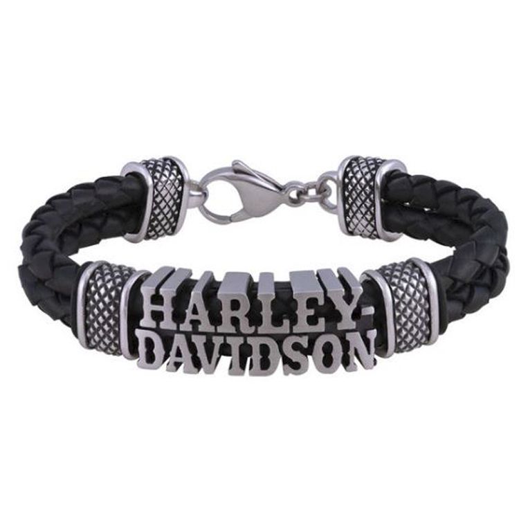 Harley-Davidson® Men's Western Double Leather Bracelet | Two Sizes