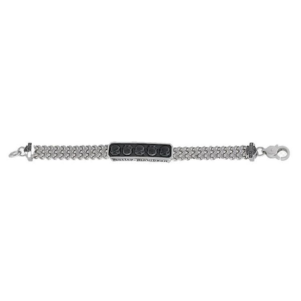 ハードアクセ★【Harley-Davidson】Multi Skull ID Bracelet Harley-Davidson® Men's Multi-Skull ID Bracelet | Two Sizes