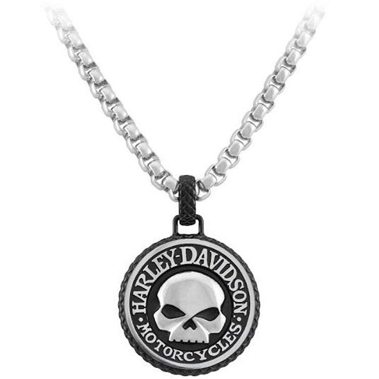 
                  
                    Harley-Davidson® Men's Two-Sided Necklace | Bar & Shield® Reverses to Willie G® Skull | Two Sizes
                  
                