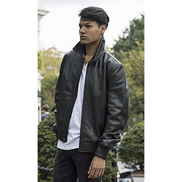 
                  
                    First Manufacturing Men's Castor Bomber Casual Leather Jacket
                  
                